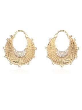Aurora Gem 14K (or 18k upon request) Yellow Gold Hoop Earrings
